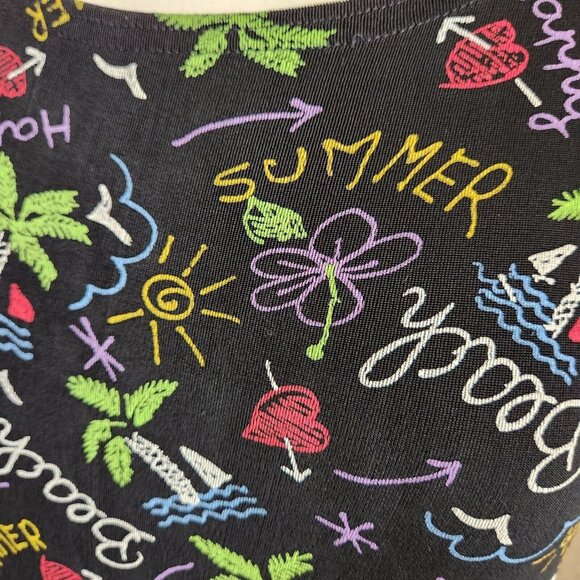 Slinky‎ Dress Ronni Nicole Women Size 6 Beach Summer Palm Tree Print Sleeveless - Picture 4 of 15